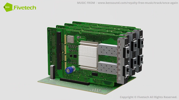 Network Interface Cards (NIC) installed within a server.