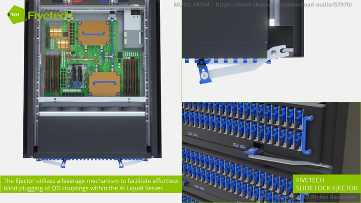 The application of Fivetech rotate ejectors for server hardware cooling systems.